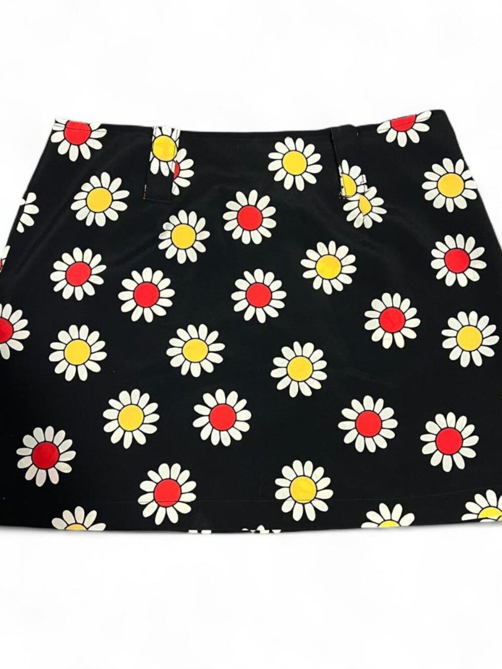 American Vintage 1960s Black Yellow Daisy Mini Skirt S